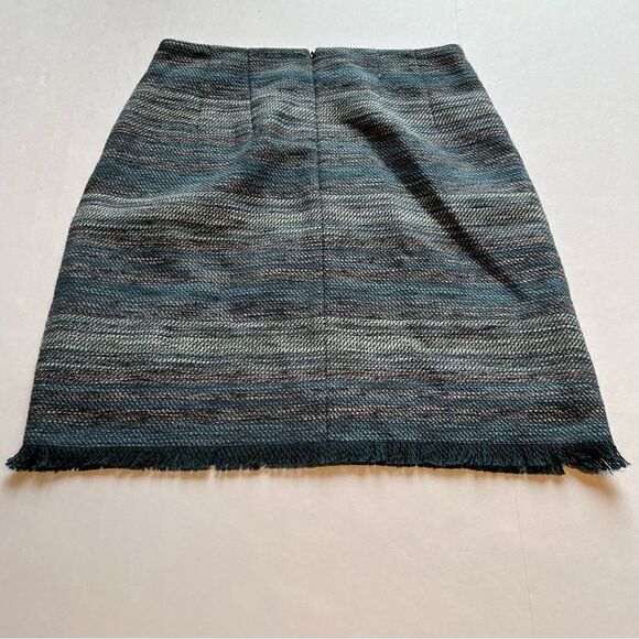 Ann Taylor Loft Mini Skirt Teal Tweed Size 00 Lined, Back zipper - Picture 2 of 9